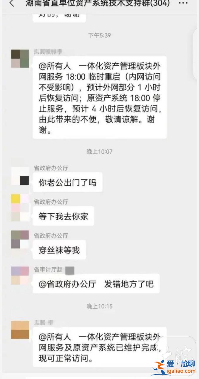 “省政府办公厅”工作群发不雅信息？一个多月后 湖南相关部门回应？